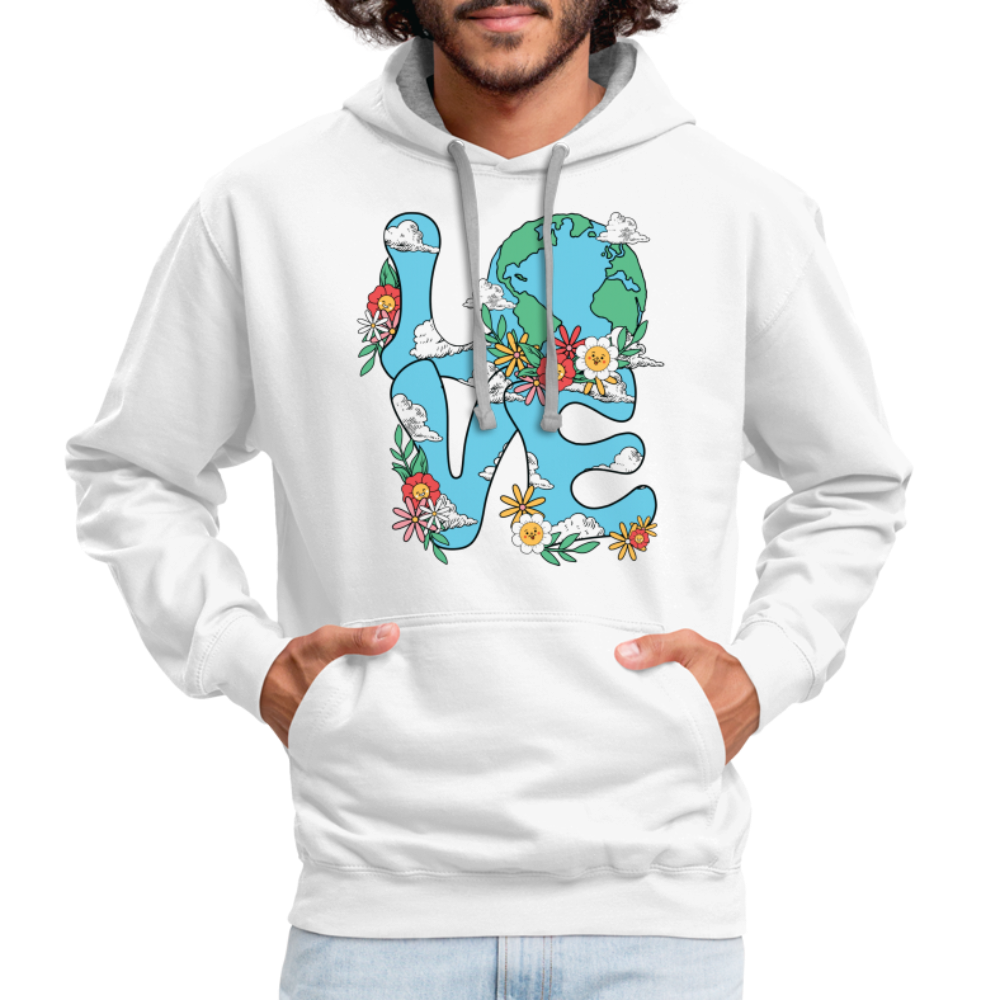 Floral LOVE Earth Day Hoodie - white/gray