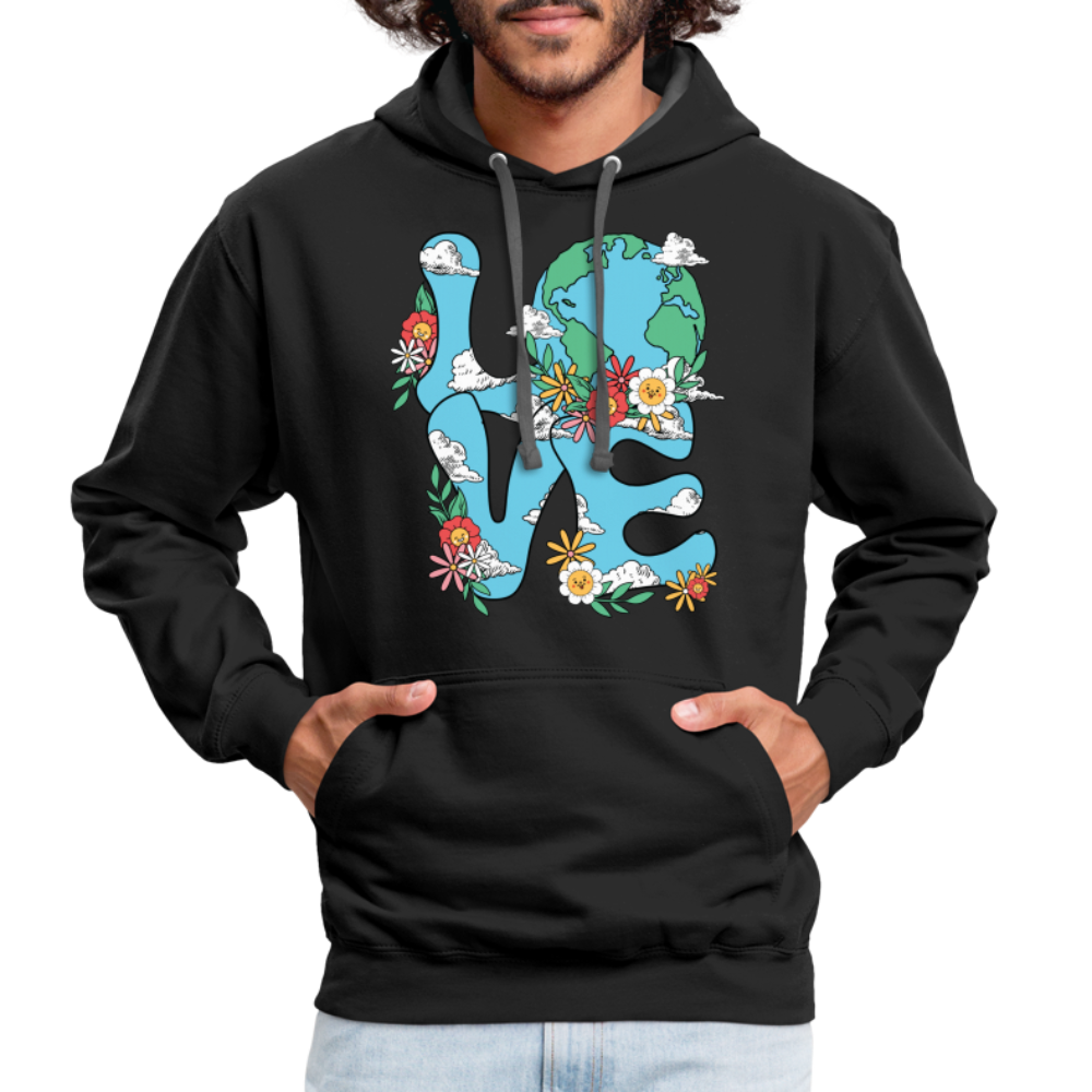 Floral LOVE Earth Day Hoodie - black/asphalt