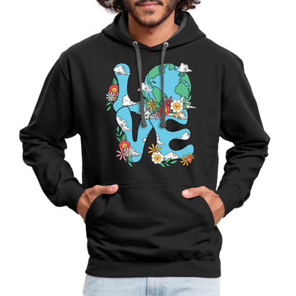 Floral LOVE Earth Day Hoodie - black/asphalt