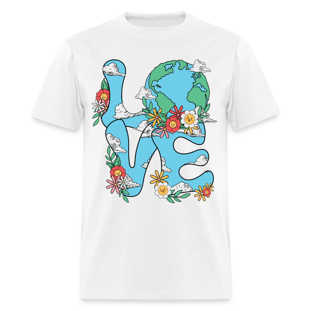 Floral LOVE Earth Day T-Shirt - white