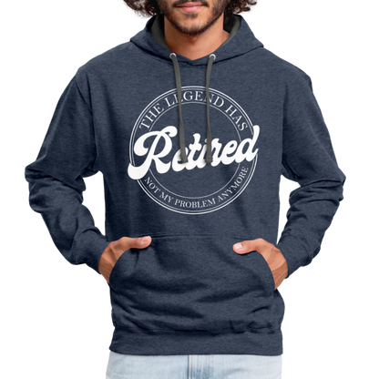 The Legend Has Retired Hoodie - indigo heather/asphalt