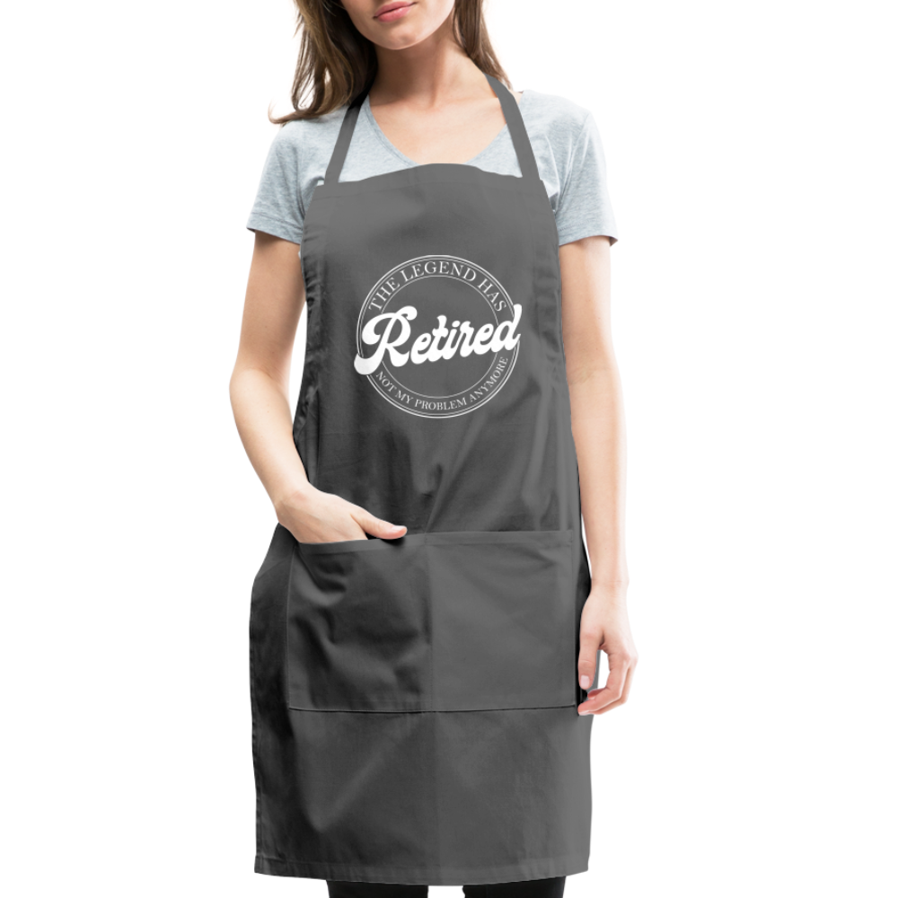 The Legend Has Retired Adjustable Apron - charcoal