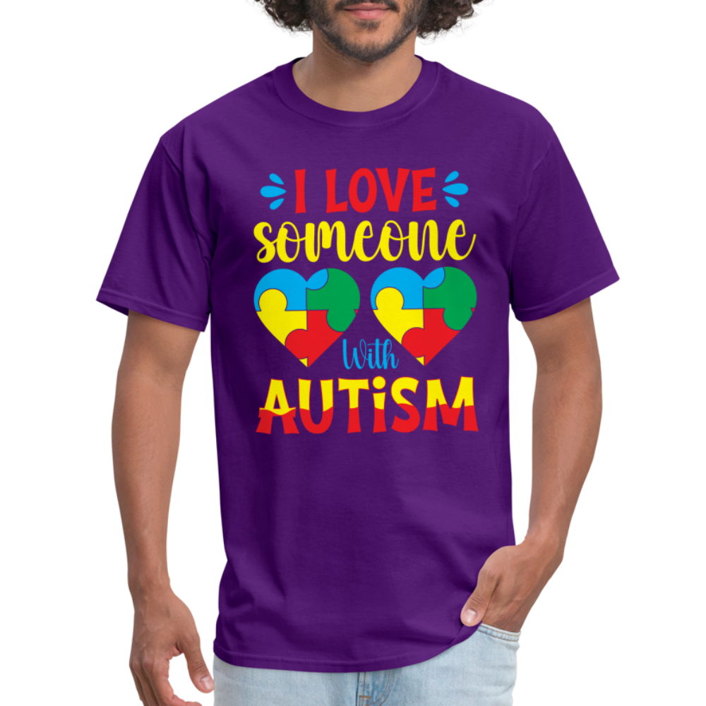 I Love Someone With Autism T-Shirt - purple