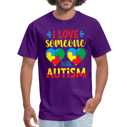 I Love Someone With Autism T-Shirt - purple