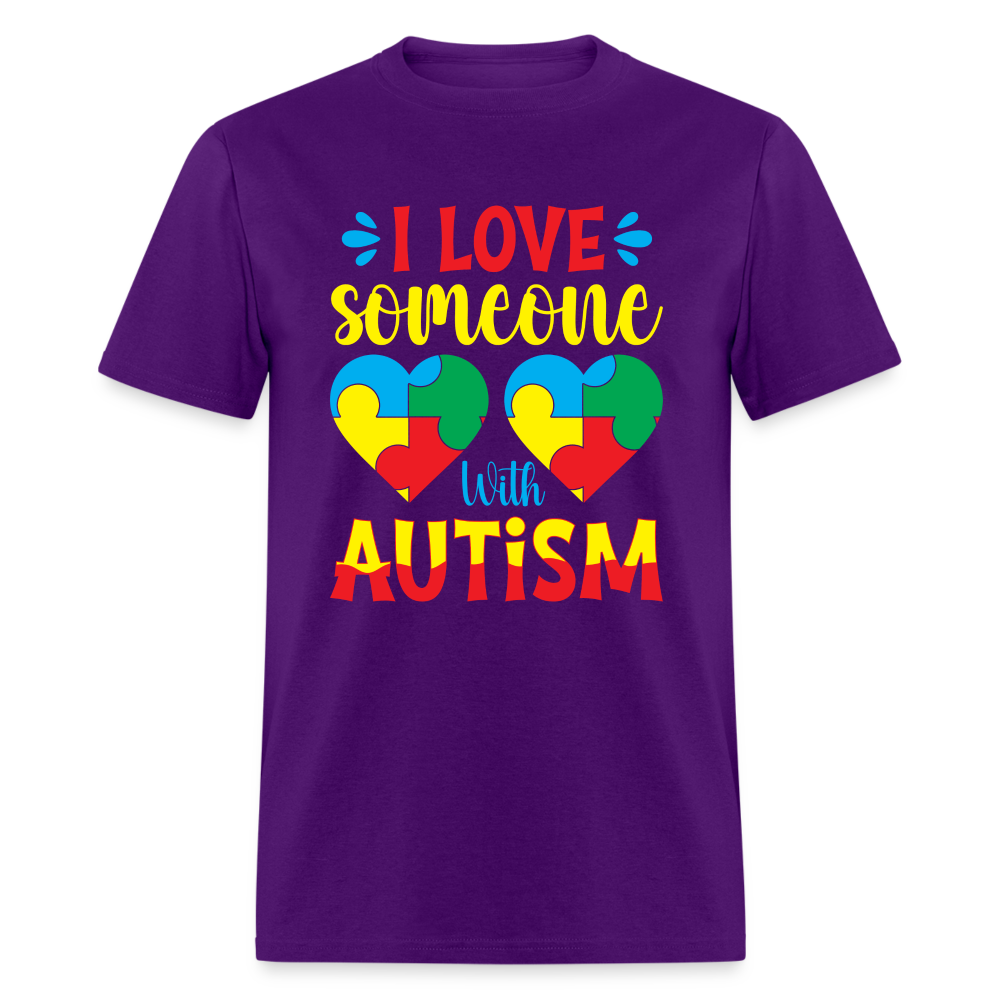 I Love Someone With Autism T-Shirt - purple