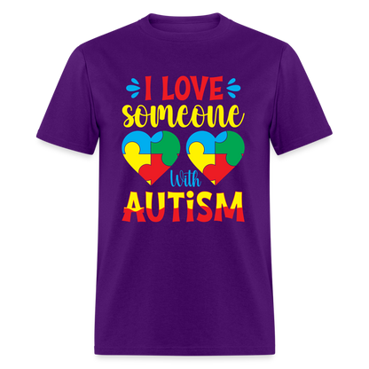 I Love Someone With Autism T-Shirt - purple