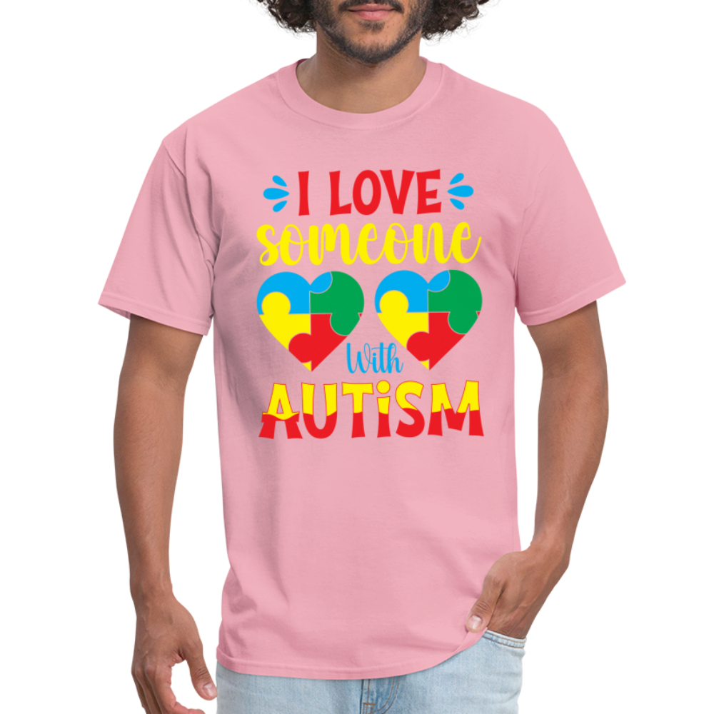 I Love Someone With Autism T-Shirt - pink