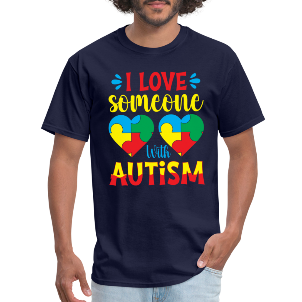 I Love Someone With Autism T-Shirt - navy