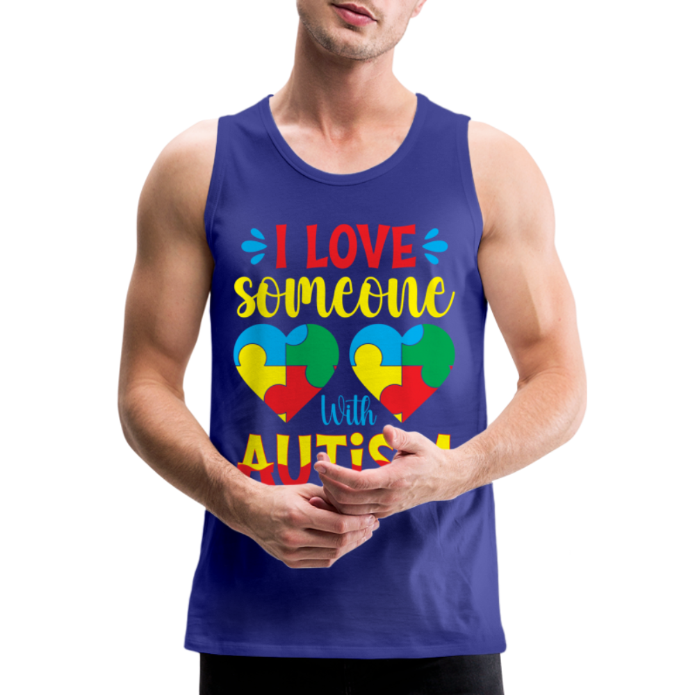 I Love Someone With Autism Men’s Premium Tank Top - royal blue