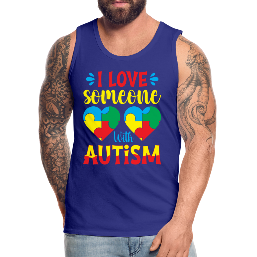 I Love Someone With Autism Men’s Premium Tank Top - royal blue