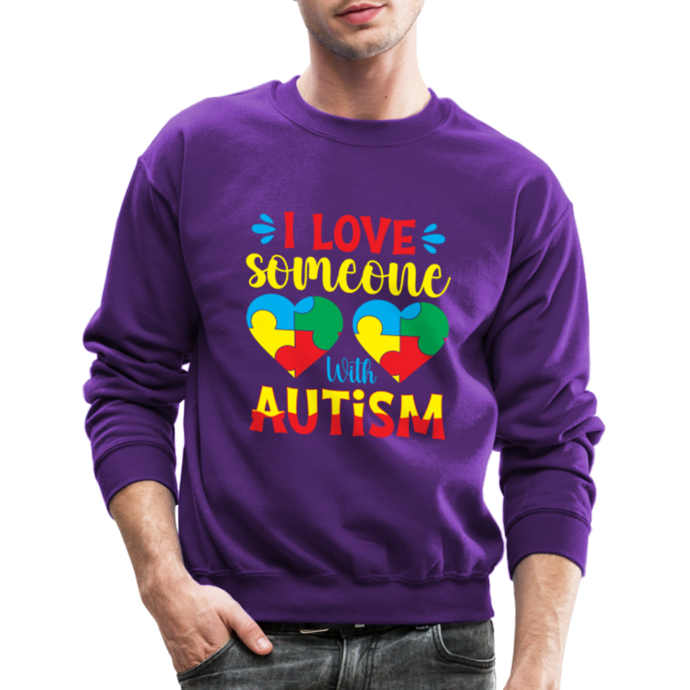 I Love Someone With Autism Sweatshirt - purple