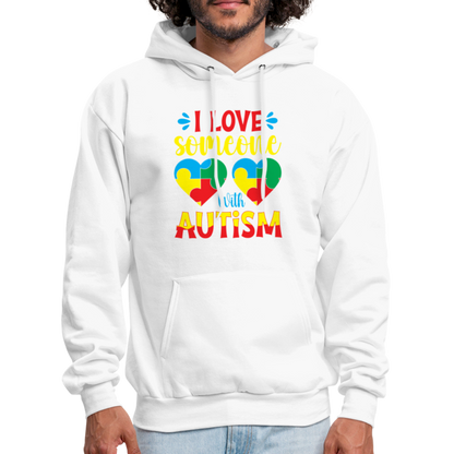 I Love Someone With Autism Hoodie - white