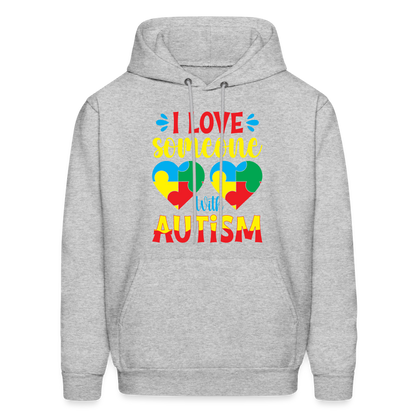 I Love Someone With Autism Hoodie - heather gray