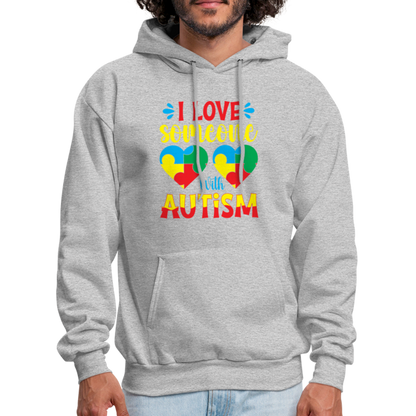 I Love Someone With Autism Hoodie - heather gray