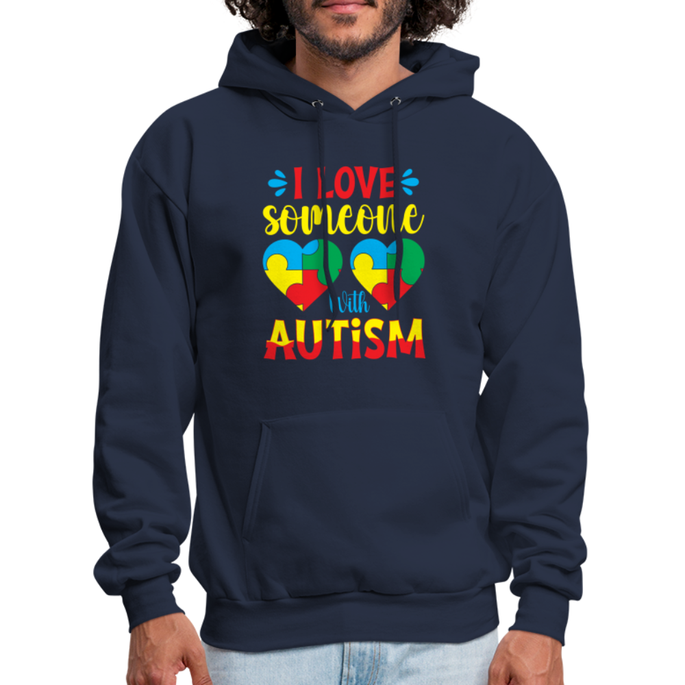 I Love Someone With Autism Hoodie - navy