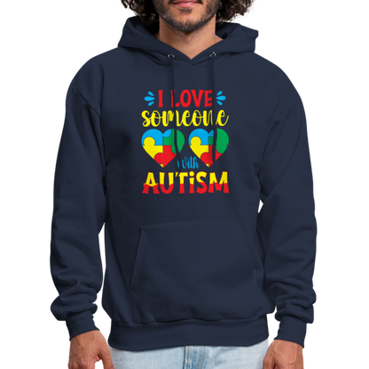 I Love Someone With Autism Hoodie - navy