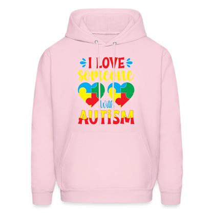 I Love Someone With Autism Hoodie - pale pink