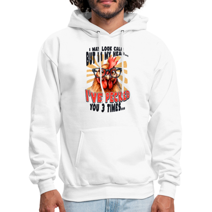 I May Look Calm But In My Head... Funny Crazy Chicken Hoodie - white