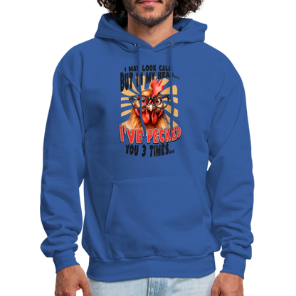 I May Look Calm But In My Head... Funny Crazy Chicken Hoodie - royal blue