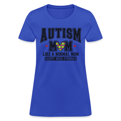 Autism Mom Like a Normal Mom Except Much Stronger Women's T-Shirt - royal blue