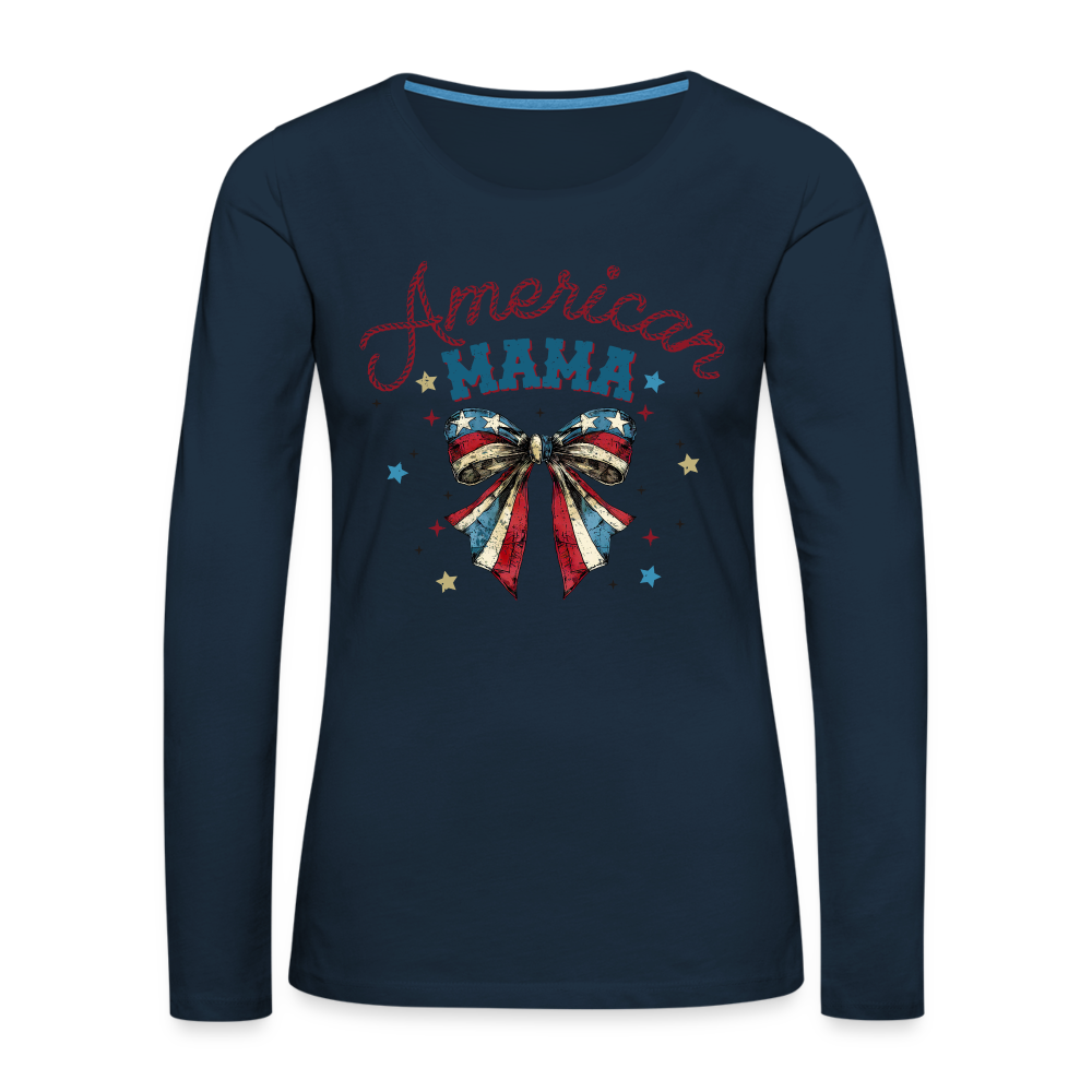 American Mama Women's Premium Long Sleeve T-Shirt - deep navy