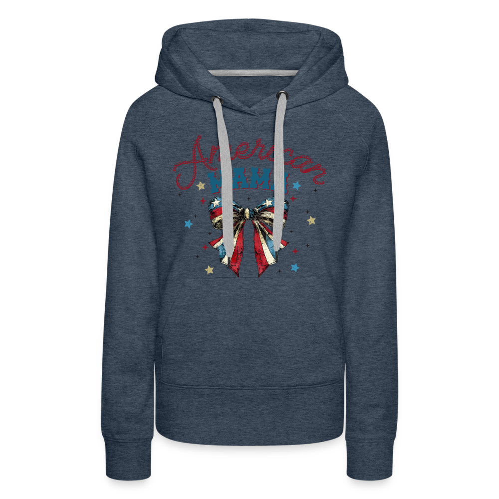 American Mama Women's Women’s Premium Hoodie - heather denim