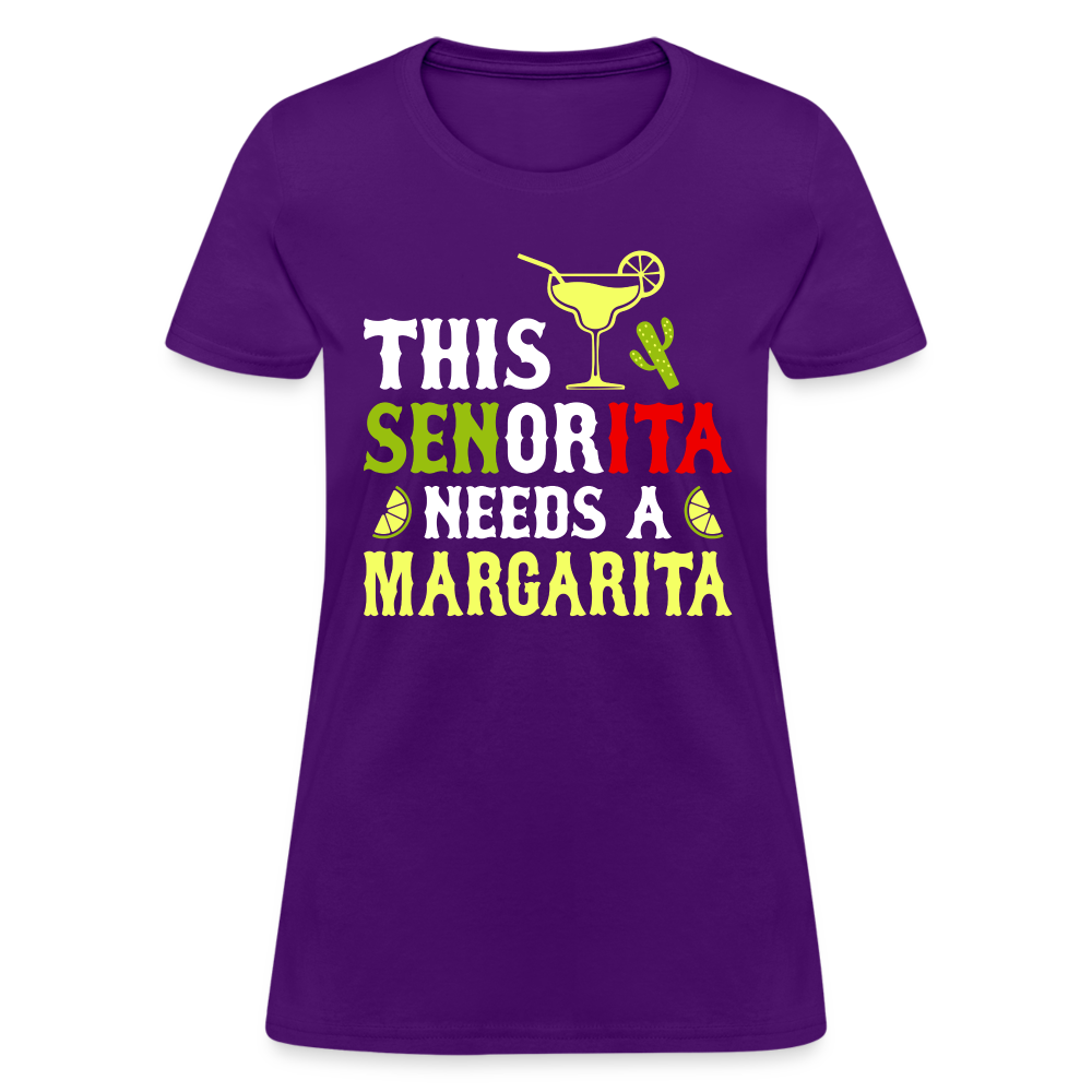 This Señorita Needs A Margarita - Cinco de Mayo T-Shirt Color: turquoise