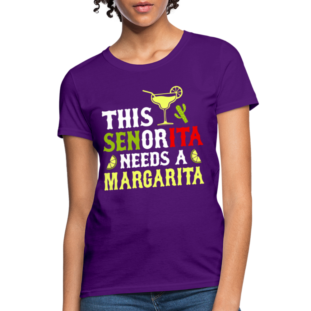 This Señorita Needs A Margarita - Cinco de Mayo T-Shirt Color: purple