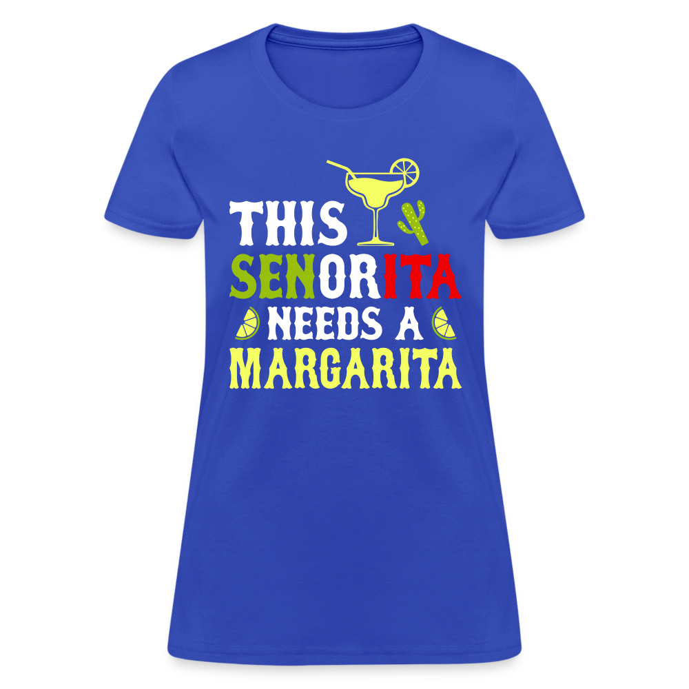 This Señorita Needs A Margarita - Cinco de Mayo T-Shirt Color: royal blue