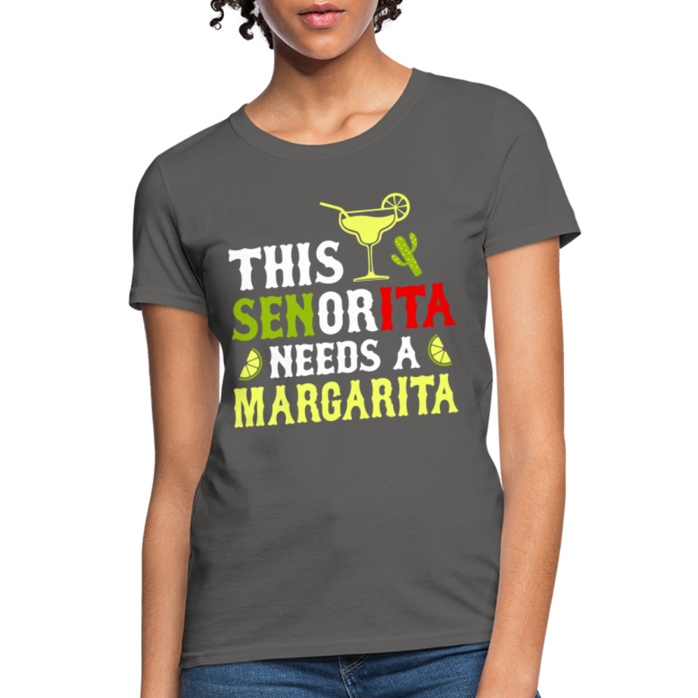 This Señorita Needs A Margarita - Cinco de Mayo T-Shirt - charcoal