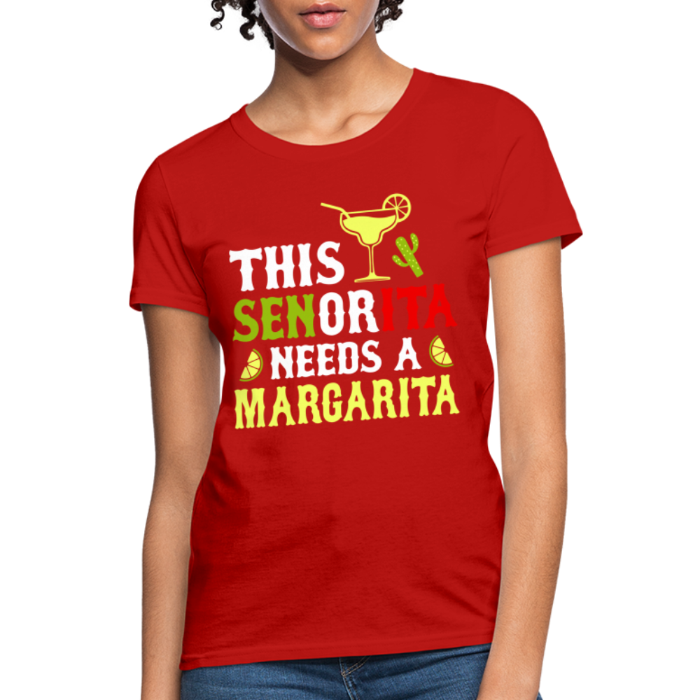 This Señorita Needs A Margarita - Cinco de Mayo T-Shirt - red