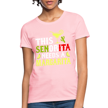This Señorita Needs A Margarita - Cinco de Mayo T-Shirt - pink