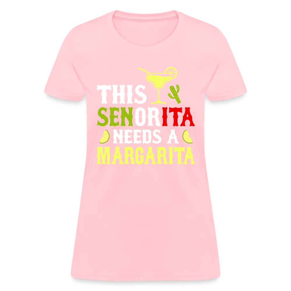 This Señorita Needs A Margarita - Cinco de Mayo T-Shirt - pink
