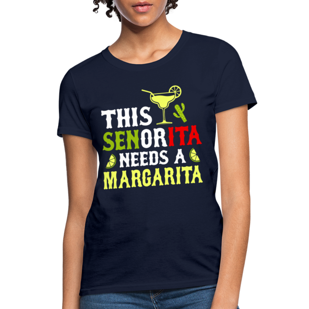 This Señorita Needs A Margarita - Cinco de Mayo T-Shirt - navy