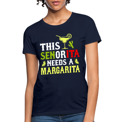 This Señorita Needs A Margarita - Cinco de Mayo T-Shirt - navy