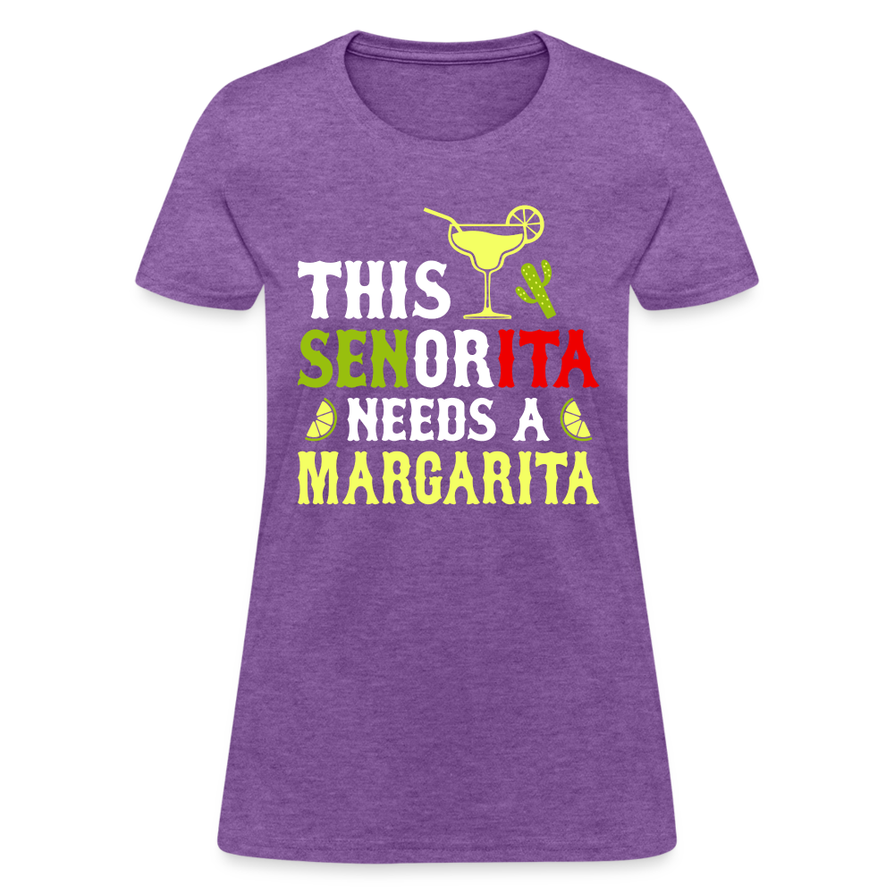 This Señorita Needs A Margarita - Cinco de Mayo T-Shirt Color: purple heather