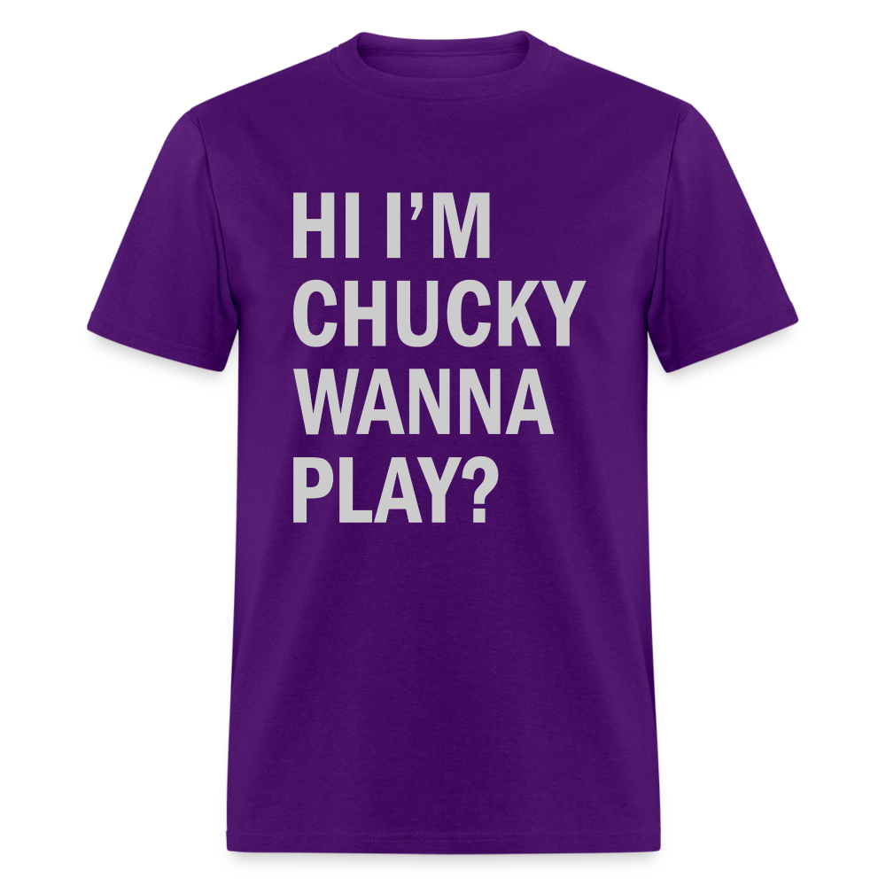 Hi I'm Chucky Wanna Play T-Shirt - purple