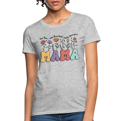 Mama - Love Them, Raise Them Kind, Watch Them Grow T-Shirt - heather gray