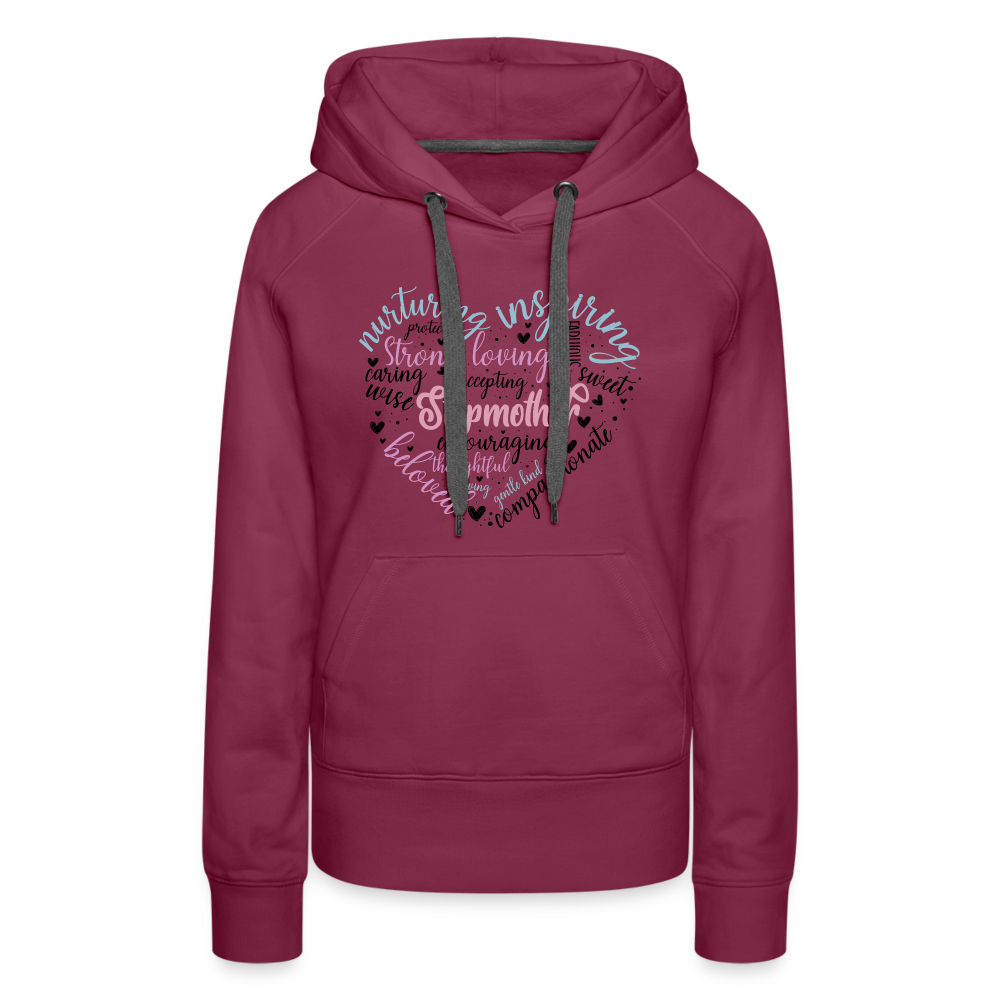 Stepmother Word Art Heart Women’s Premium Hoodie - burgundy