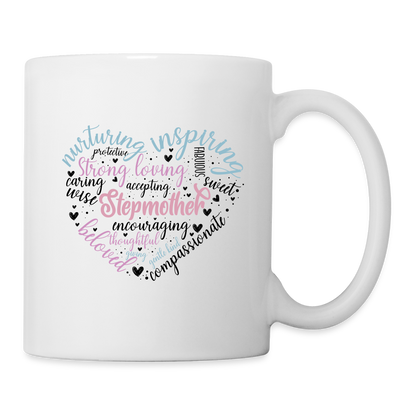 Stepmother Word Art Heart Coffee Mug - white