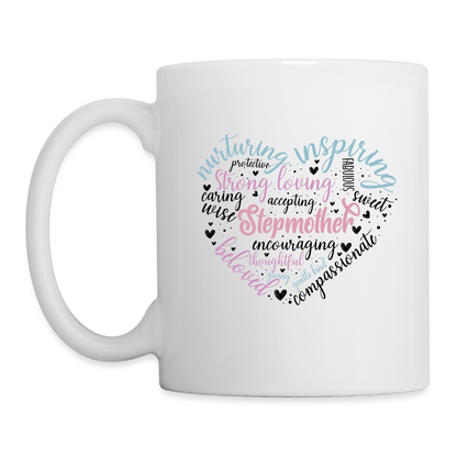 Stepmother Word Art Heart Coffee Mug - white