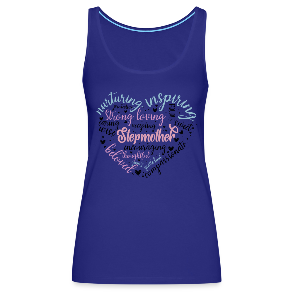 Stepmother Word Art Heart Women’s Premium Tank Top - royal blue
