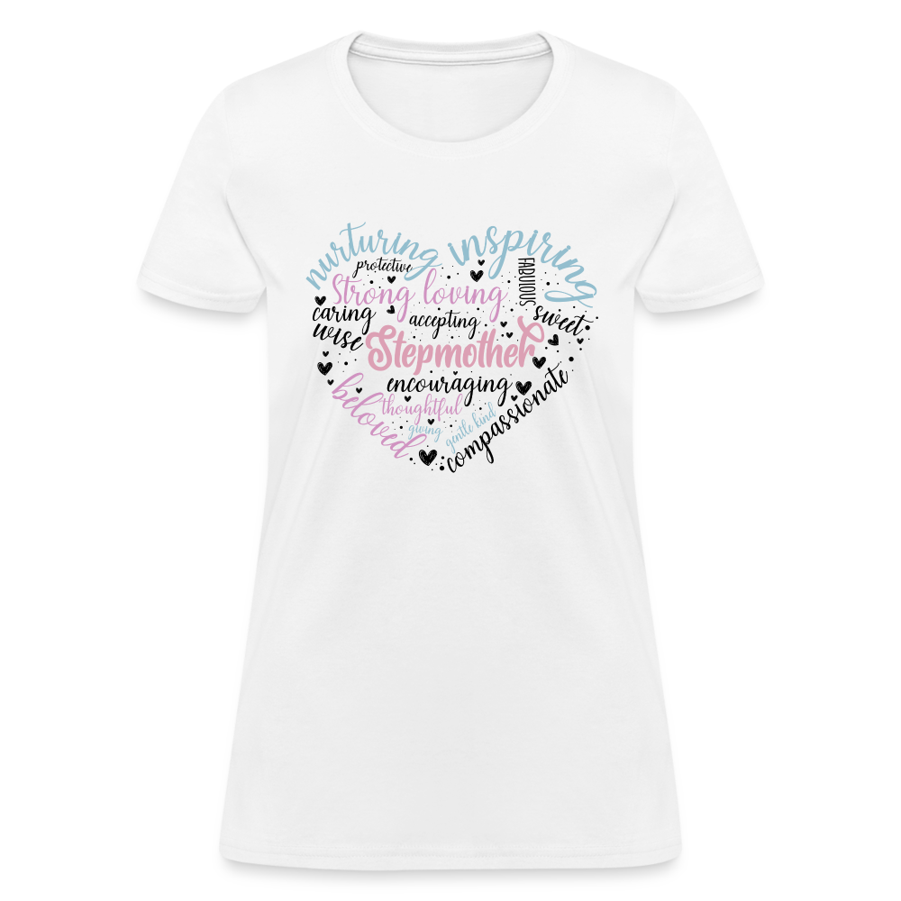 Stepmother Word Art Heart Women's T-Shirt - white