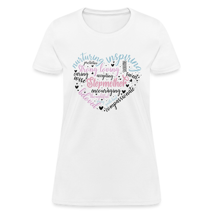 Stepmother Word Art Heart Women's T-Shirt - white