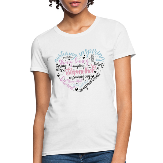 Stepmother Word Art Heart Women's T-Shirt - white