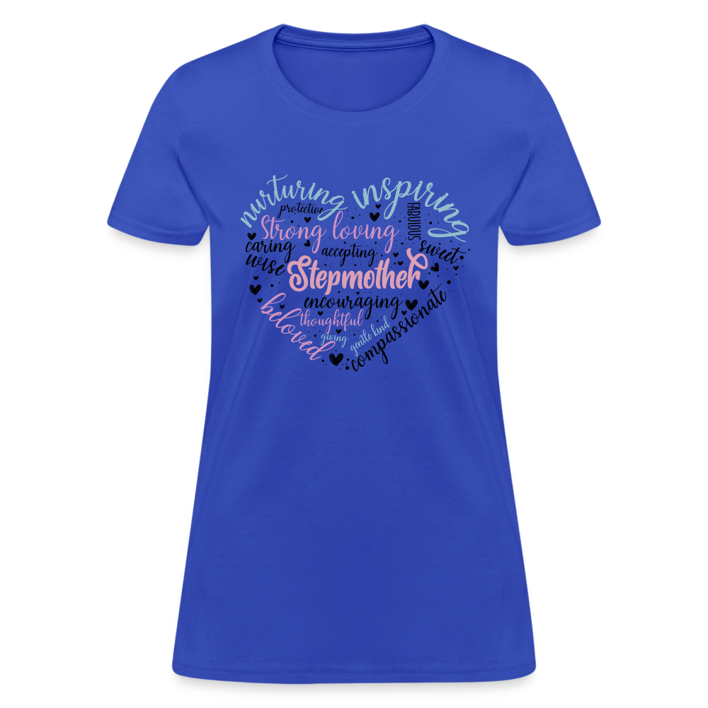 Stepmother Word Art Heart Women's T-Shirt - royal blue