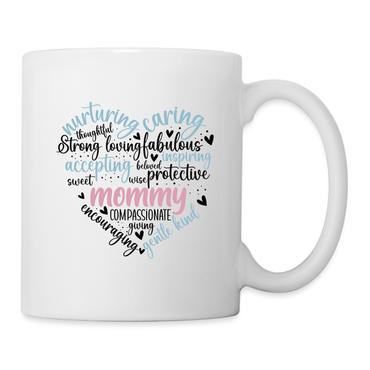 Mommy Heart Wordart Coffee Mug - white