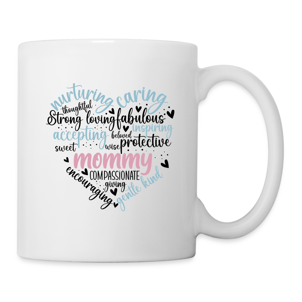 Mommy Heart Wordart Coffee Mug - white