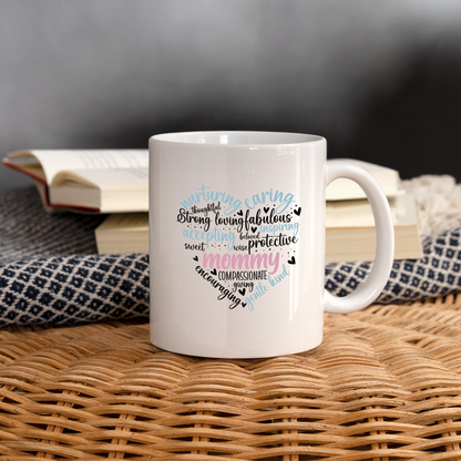 Mommy Heart Wordart Coffee Mug - white