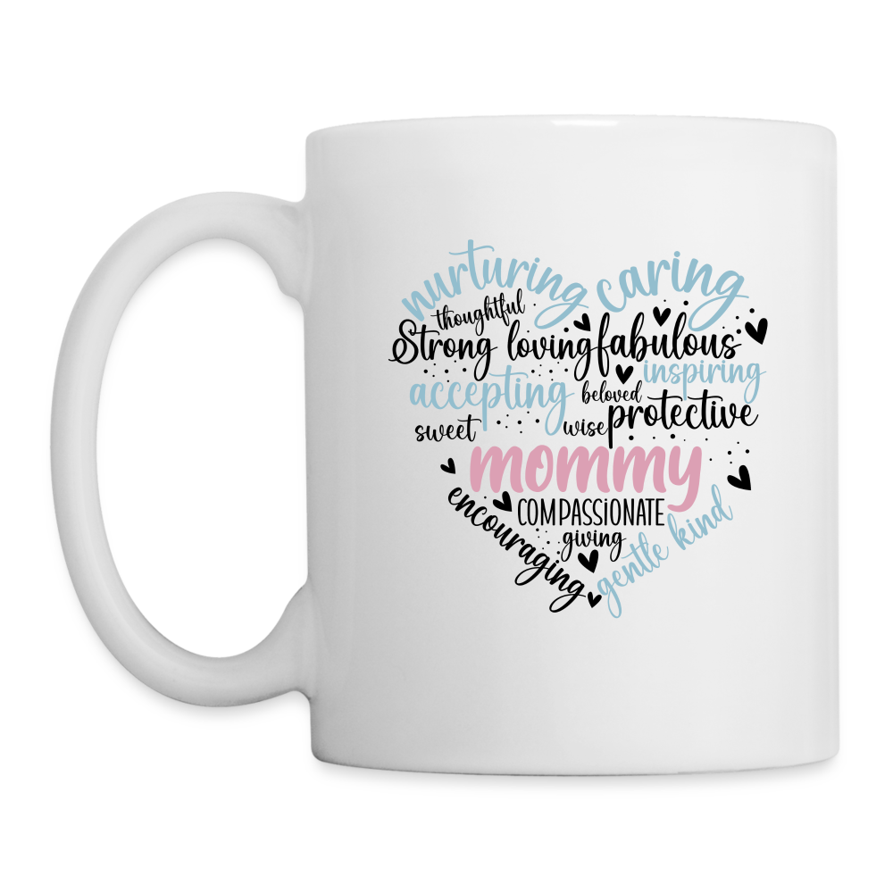 Mommy Heart Wordart Coffee Mug - white